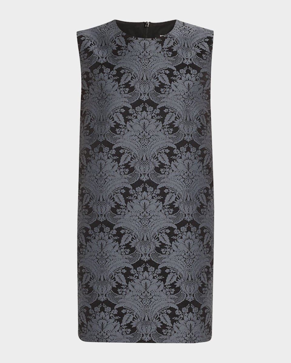 Romania Baroque Jacquard Sleeveless Mini Dress